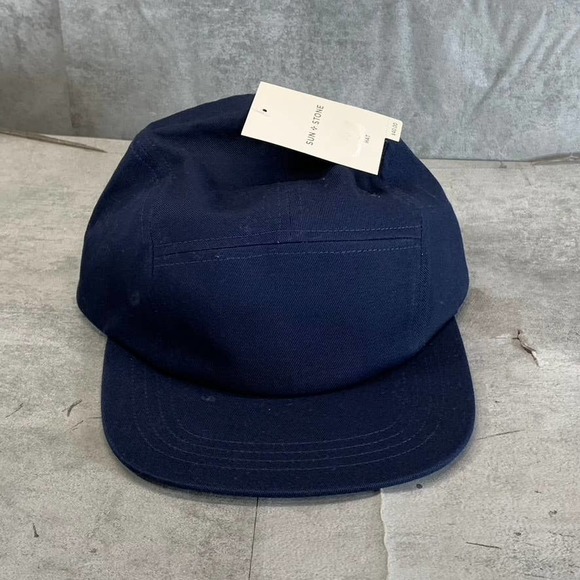 Sun+Stone Men's Navy Solid Panel Adjustable Baseball Cap SZ OS - Picture 2 of 8